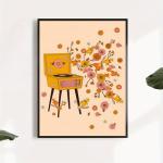 Vintage 70s Record Player Wall Art Print