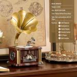 Vintage-Style Bluetooth Gramophone CD Player with Remote