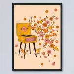 Vintage 70s Record Player Wall Art Print