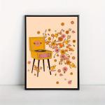 Vintage 70s Record Player Wall Art Print