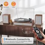 Vintage Bluetooth Turntable with External Speakers