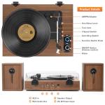 Vintage Bluetooth Turntable with External Speakers