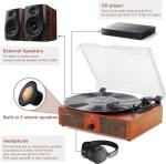Stylish Bluetooth Vinyl Player with Wooden Finish