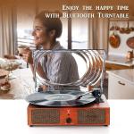 Stylish Bluetooth Vinyl Player with Wooden Finish