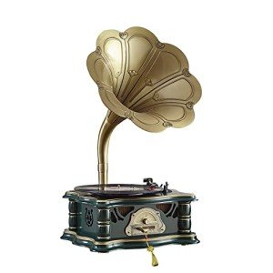 Vintage Bluetooth Gramophone with FM Radio - Green