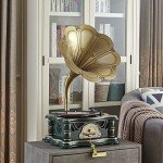 Vintage Bluetooth Gramophone with FM Radio - Green
