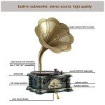Vintage Bluetooth Gramophone with FM Radio - Green