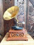 Vintage Wooden Gramophone with Unique Design