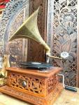 Vintage Wooden Gramophone with Unique Design