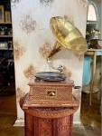 Unique Handmade Wooden Antique Gramophone Phonograph