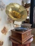 Unique Handmade Wooden Antique Gramophone Phonograph