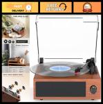 Vintage 3-Speed Gramophone with Built-In Speakers