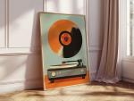 Retro Gramophone Wall Art Canvas Print