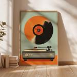 Retro Gramophone Wall Art Canvas Print