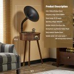 Italian Style Bluetooth Gramophone Record Player