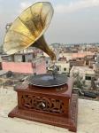 HMV Vintage Gramophone Player with Brass Finish