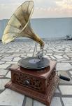 HMV Vintage Gramophone Player with Brass Finish