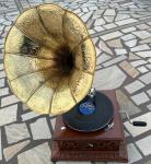 HMV Vintage Gramophone Player with Brass Finish
