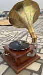 HMV Vintage Gramophone Player with Brass Finish