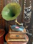 Antique HMV Wind-Up Gramophone Record Player