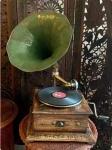 Antique HMV Wind-Up Gramophone Record Player
