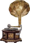 HMV Wind-up Gramophone Player with Brass & Wood