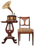 HMV Wind-up Gramophone Player with Brass & Wood