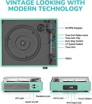 Vintage 3-Speed Turntable with Bluetooth and Dual Speakers