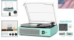 Bluetooth Vintage Vinyl Player with Stereo Speakers