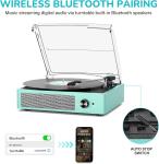 Bluetooth Vintage Vinyl Player with Stereo Speakers