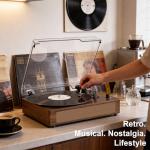 Vintage Bluetooth Vinyl Player with Stereo Speakers