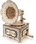 Eco-Friendly 3D Wooden Gramophone Puzzle Model