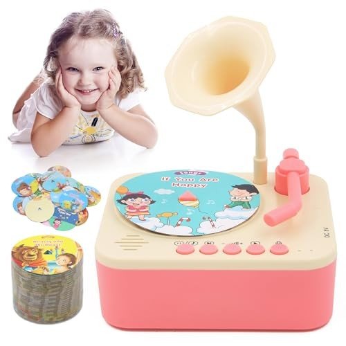 Pink Kids Phonograph with 99 Story Cards