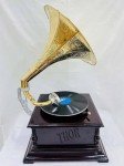 Vintage Floral-Carved Gramophone Record Player