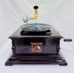 Vintage Floral-Carved Gramophone Record Player