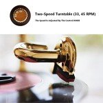 Vintage Style Gramophone Record Player with Copper Horn