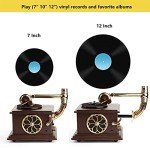 Vintage Style Gramophone Record Player with Copper Horn