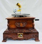 Vintage Floral Carved Replica Gramophone Player