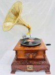 Vintage Floral Carved Replica Gramophone Player