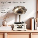 Vintage Bluetooth Gramophone Record Player with USB