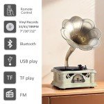 Vintage Bluetooth Gramophone Record Player with USB