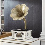 Vintage Bluetooth Gramophone Record Player with USB