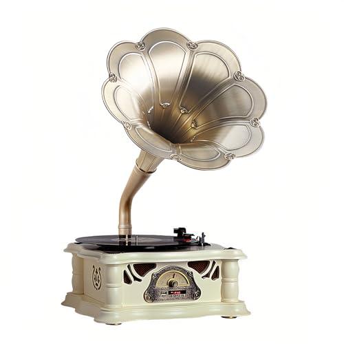 Vintage Bluetooth Gramophone Record Player with USB