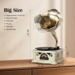 Vintage Horn Gramophone Record Player with USB