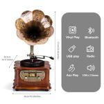 Retro Bluetooth Gramophone Vinyl Record Player
