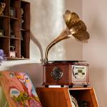 Retro Bluetooth Gramophone Vinyl Record Player