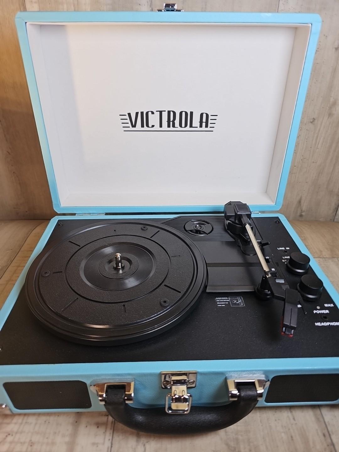 Teal Vintage Bluetooth Suitcase Record Player