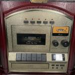 Vintage Mahogany Record Player with Radio and CD