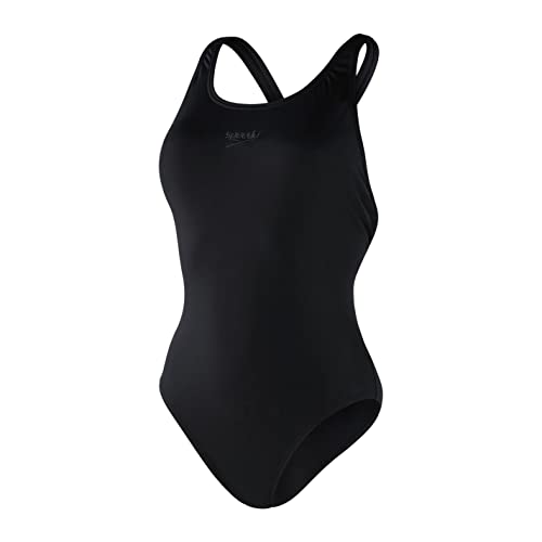 Speedo Women's ECO Endurance+ Power Cross Back Swimsuit, Comfortable, Stylish Design, Extra Flexibility, Black, 30