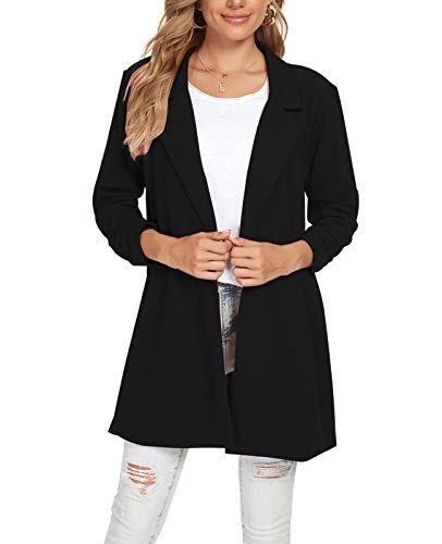 MINTLIMIT Women Lapel Suit Jacket Casual Long Sleeve Blazer Work Office Black X-Large
